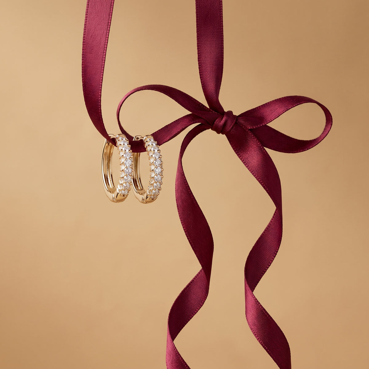 Shimmer Line Hoop Earrings