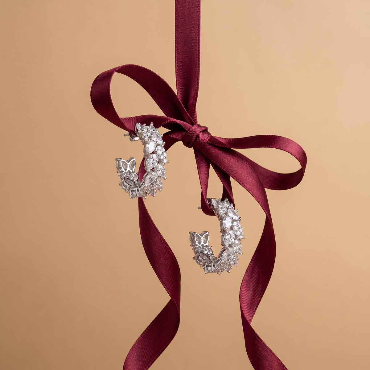 Pave Huggie Hoops