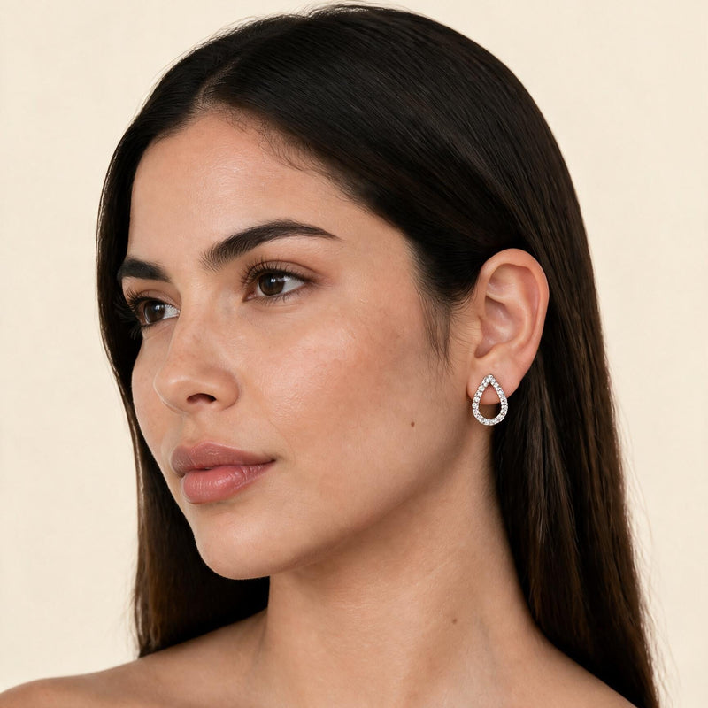 Pave Teardrop Studs - NyuMe