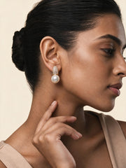 Pearl Drop Huggie Hoops - NyuMe