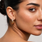 Two-Tone Pave Huggie Hoops - NyuMe