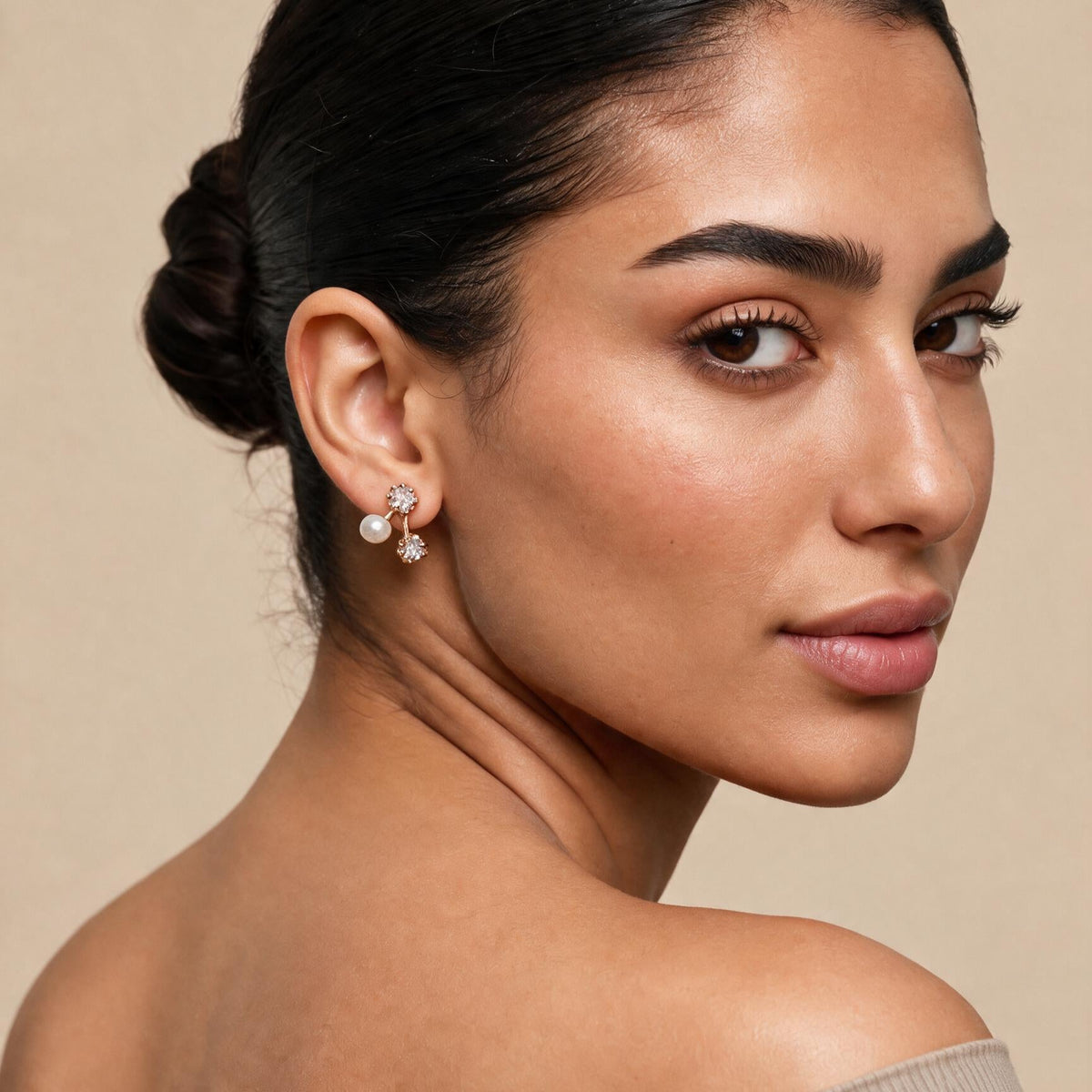 Halo Pearl Drop Studs - NyuMe