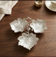 Silver Plated Autumn Leaf Platter - NyuMe