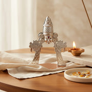 Balaji Silver Plated Diya Stand - NyuMe