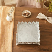 Silver Plated Blossom Square Tray - NyuMe