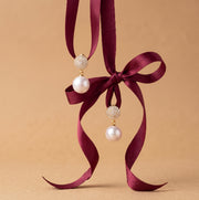 Glitterball Pearl Drop Earrings
