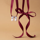 Heart Sparkle Pearl Drop Earrings