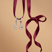 Open Heart Charm Drop Earrings