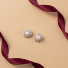 Halo Pearl Stud Earrings