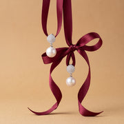 Glitterball Pearl Drop Earrings