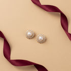 Halo Pearl Stud Earrings