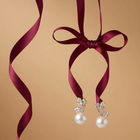Bow Sparkle Pearl Drop Earrings