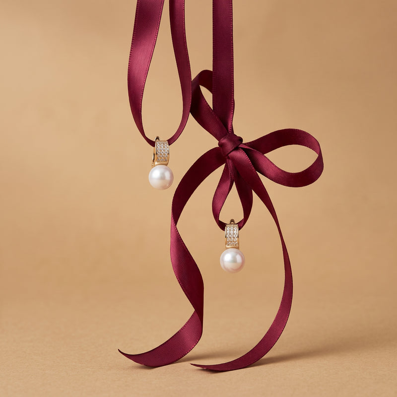 Champagne Toast Pearl Drop Earrings