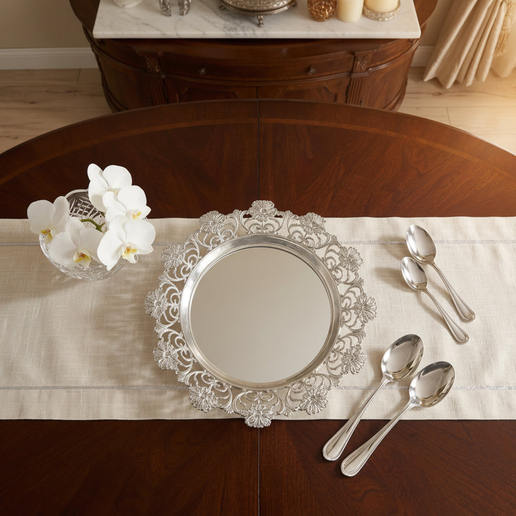 Silver Plated Jardín De Flores Tray - NyuMe