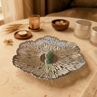 Silver Plated Kamal Patra Platter Green Bead - NyuMe