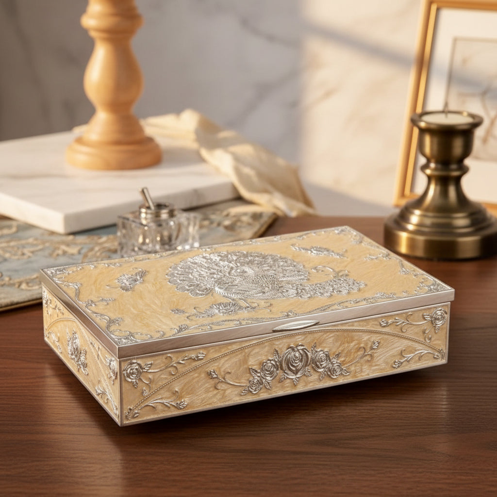 Silver Plated Mayur Box - NyuMe