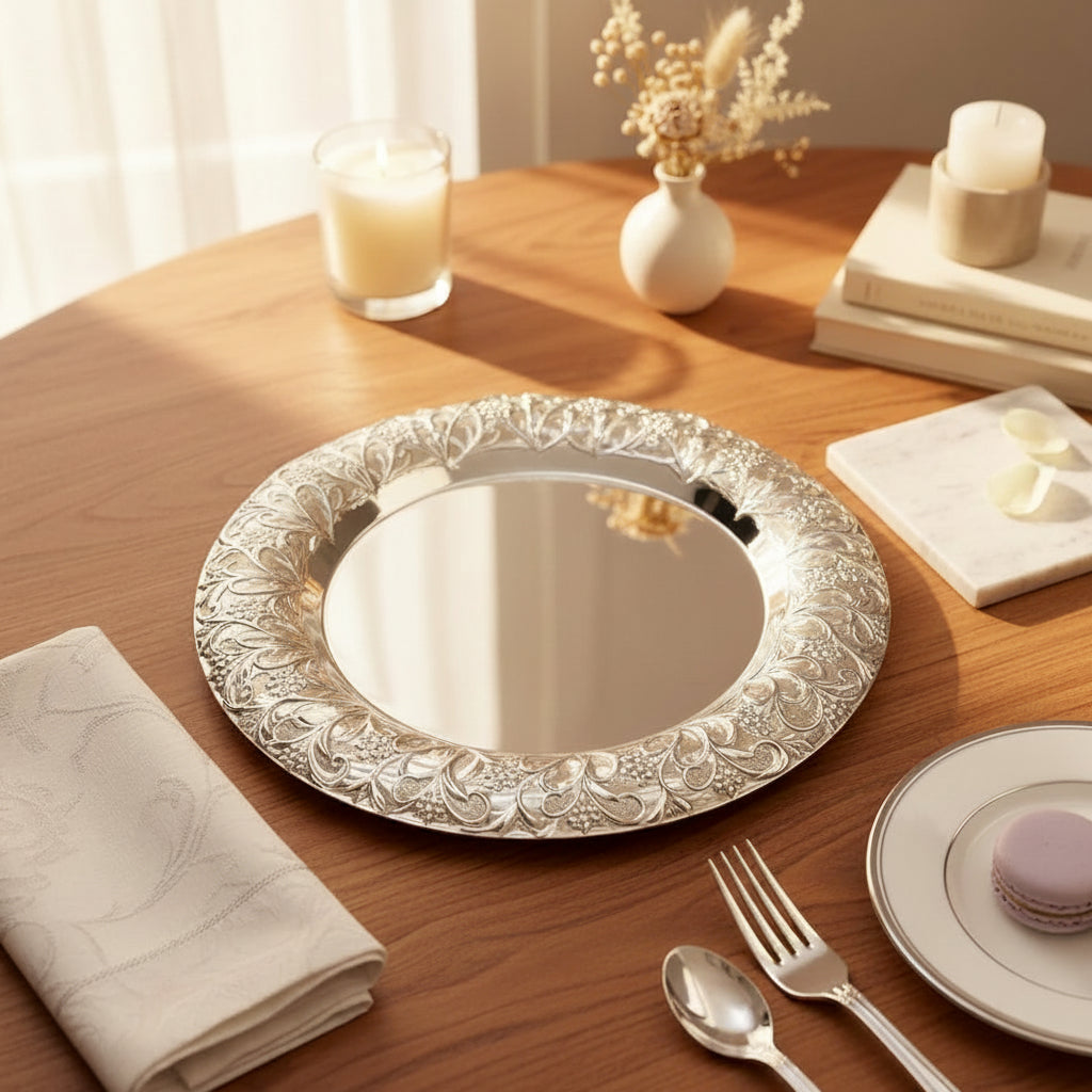 Moonlit Silver Plated Tray - NyuMe