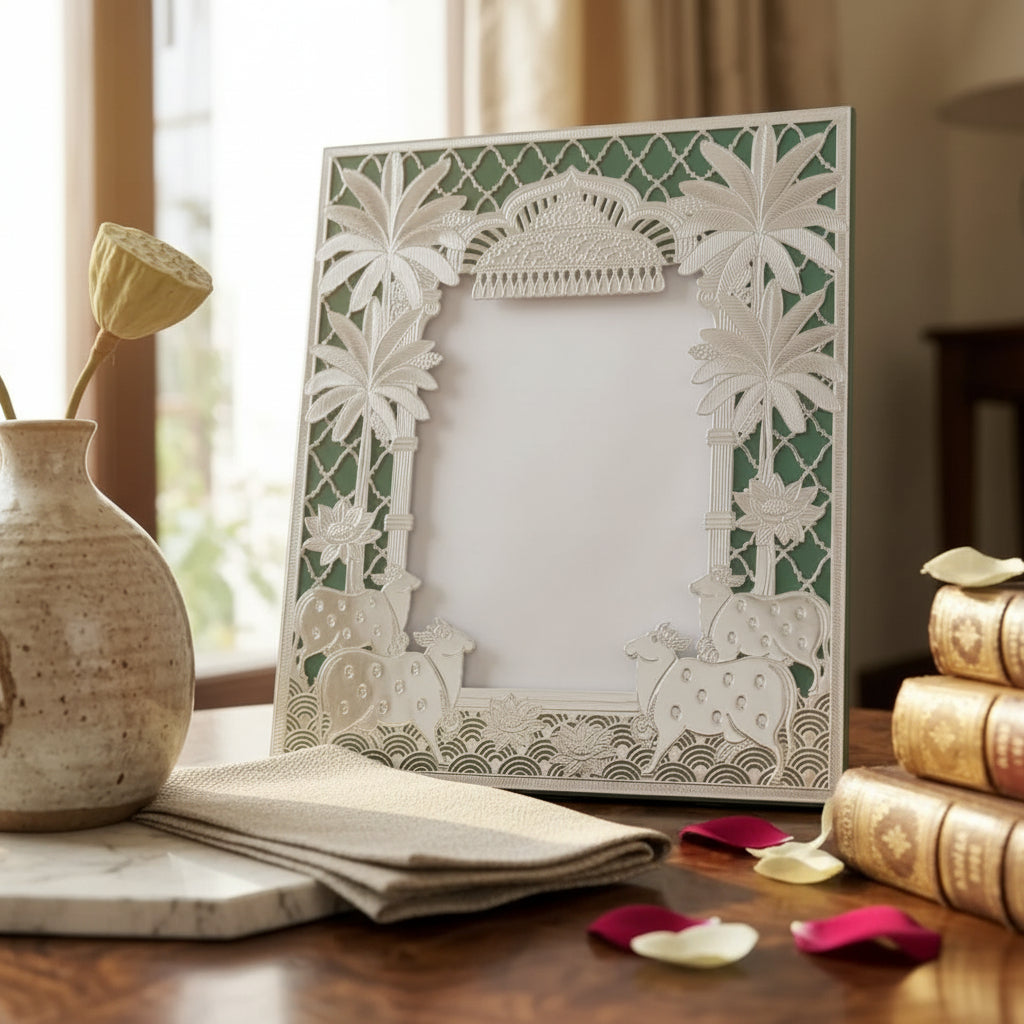 Divine Nandi Silver Plated Photo Frame - NyuMe