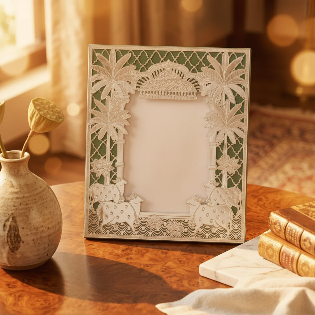 Divine Nandi Silver Plated Photo Frame - NyuMe