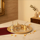 Peach Ashtamangal Silver Plated Set - NyuMe