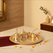 Peach Ashtamangal Silver Plated Set - NyuMe