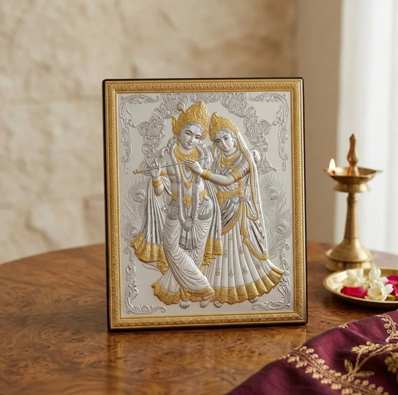 Radha Krishna Gilded Plaque - NyuMe