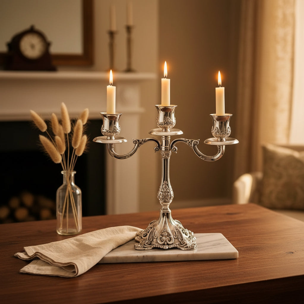 Silver Plated Shimmer Candle Holder - NyuMe