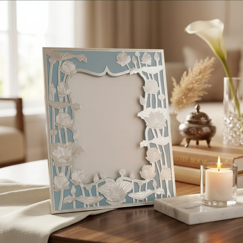 Turquoise Lotus Frame - NyuMe